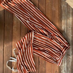 a new day Rust and White Striped Set